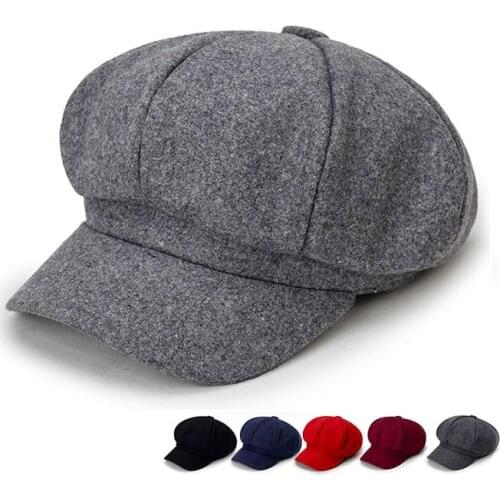 High quality wool solid color beret fashion outdoor pure cotton hat autumn and winter windproof hat unisex hat