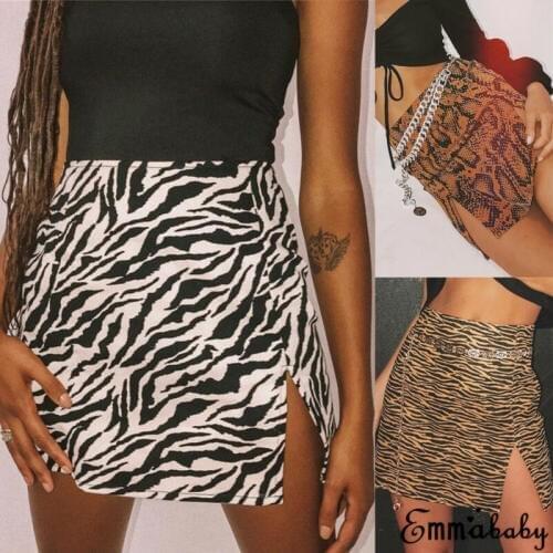 Women Ladies High Waisted Pencil Wrap Skirt Bodycon Leopard Mini Skirt Club Bikini Cover Up Beachwear