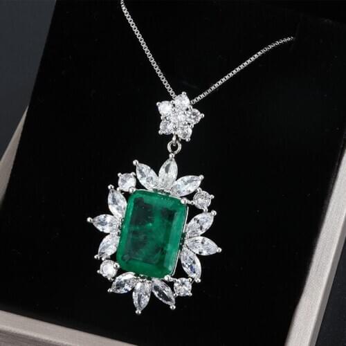 2020 Hot Copper Retro Luxury Large Particl AAA Cubic Zirconia Black Fashion Pendant Necklace For women jewelry statement