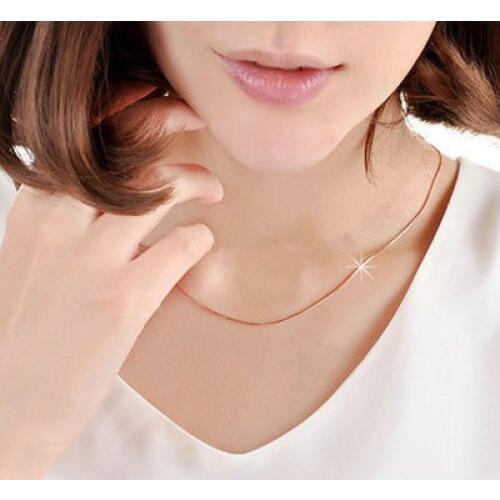 1.2MM Beier Casual Men Necklaces Rose Gold Filled Snake Bone Chains Necklaces Fashion women Jewelry Necklace Wholesale