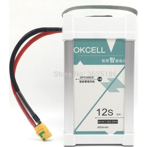 1PCS OKCELL 8000mAh 44.4V 12S LiPO Battery Burst 20C for EFT G06 UAV Multirotor FPV Drone