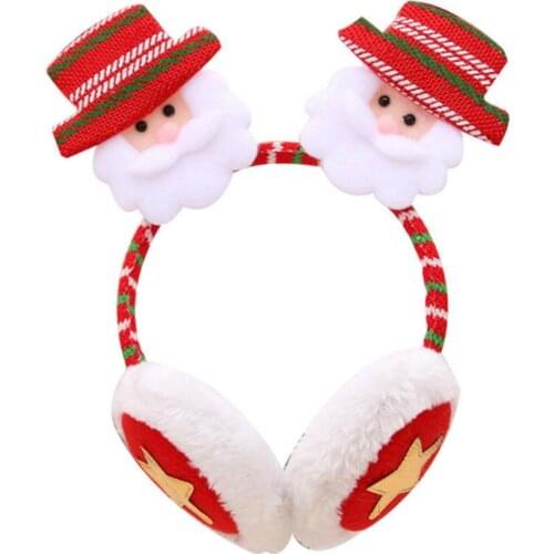 1 Piece Santa Claus Elk Snowman Bear Adult Child Decoration Warm Earmuffs Fashion Christmas Party Earmuffs Gift 2020 Hot Sale