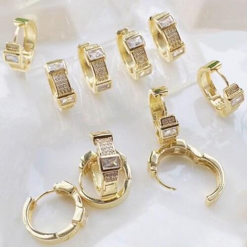 10 Pairs Zircon Hoop earrings Round Geometric Crystal Hoop earrings women Drop earrings Gift for women jewelry 51698
