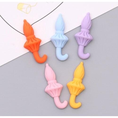 10Pcs Simulation Cute Umbrella Flat back Resin Cabochon For Hair Bows Center Scrapbooking Phone Decoration Accessories