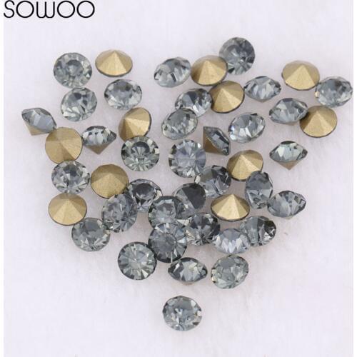 1440pcs/lot 2-6mm sizes Round crystal Fancy stone Pointed back glass Grey crystal color stone For Choice Jewelry Making
