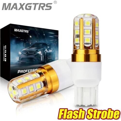 2x W21/5W T20 7443 Strobe Flash Blink SMD 3030 LED Chip Bulb Car Rear Stop Backup Brake Turn Parking Tail Signal Light White Red