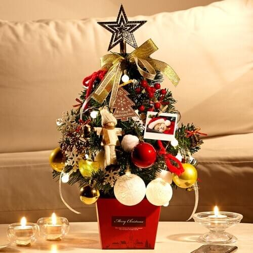 2020 Small illuminated Christmas tree Christmas gifts decorated tree home shopping mall cashier decorate decorations