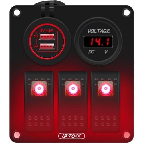 3 Gang Aluminium Switch Panel On-off switch (for Led Light Bar ,Spot Lights and Rear Lights)