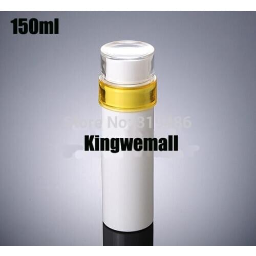300pcs/lot High-grade 150ml White with yellow PET Bottle Container for Cosmetics Water WYC02