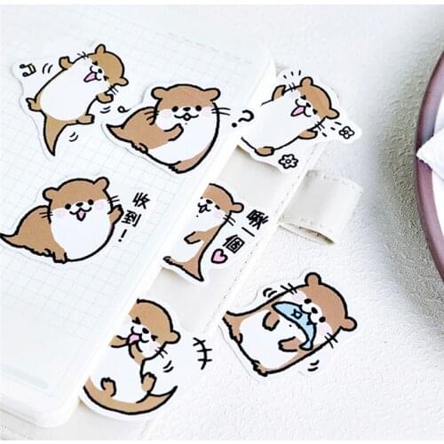45pcs Decoration Seal Stickers Mini Small Cute Otter Series Paper Label Sticker DIY Album Diary Scrapbooking