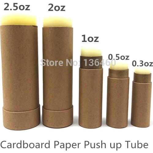 50pcs 0.3oz 0.5oz 1oz eco-friendly cardboard krafts lipstick tube empty lip balm container black white paper Solid perfume tubes