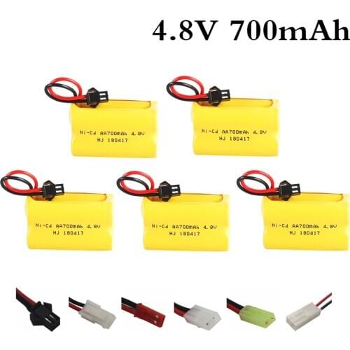 4.8v Ni-Cd Battery For Rc Car Tank Robot Boat Gun Toy Battery 700mah 4.8v Rechargeable Battery 4XAA Battery 4.8V Ni-CD