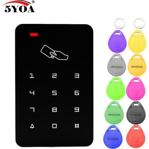 Standalone Access Controller with 10pcs EM keychains RFID Access Control Keypad digital panel Card Reader For Door Lock System