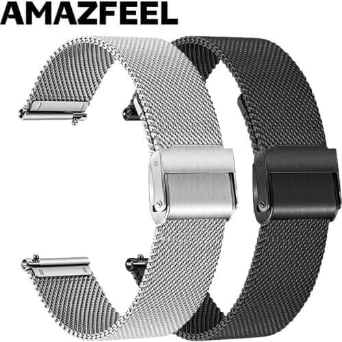 For Samsung Galaxy Watch 3 45mm band 20mm 22mm Solid Stainless Steel Wristbands Mesh Metal Bracelet for Galaxy Watch3 41mm Strap