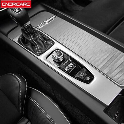 Stainless Steel Center Console Gear Shift Frame Decoration Cover Trim For Volvo XC60 2018-2021 LHD Car Styling Interior