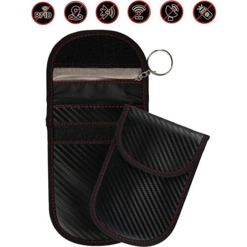 Car Key Bag Signal Blocker Black Auto Key Shield Storage Bag Signal Blocking Shielding Pouch Wallet Case Car Accessories