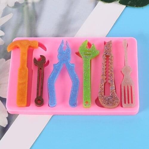 DIY Hardware Tools Series Epoxy Resin Mold Pliers Wrench Keychain Silicone Mould