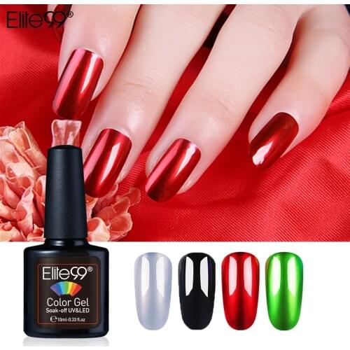 Elite99 Translucent Glitter Mirror Titanium Silver UV Gel Nail Polish Long Lasting Varnish Gemstone Glass Hybrid Nails Art Set