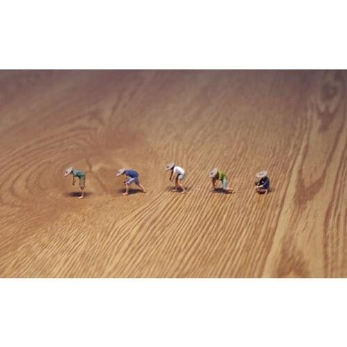 Super mini 1:87 2cm pvc figure model Planting, farming, Chinese farmers 5pcs/set