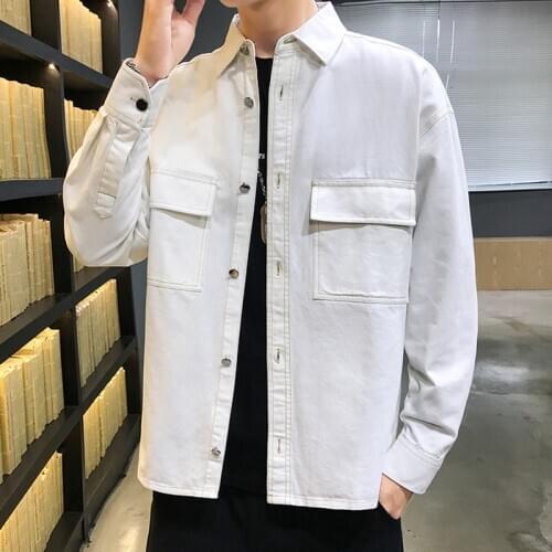 Quality Mens Jackets Mens Autumn New Trendy Brand Shirt Youth Loose Fashion Seven-Color Handsome Mens Casual jacket