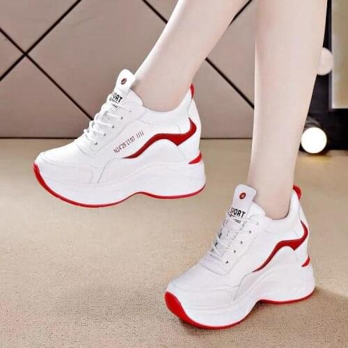 Korean Version of The New Leather Single Shoes Womens Thick-soled Increased All-match Slimming Casual Sports Shoes Daddy Shoes