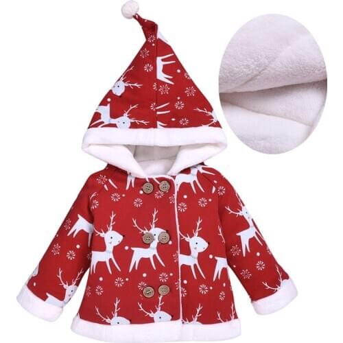 2019 Boy Girl Clothes Baby Winter Coat Outwear Jackets Hooded Elk Christmas Clothing Birthday Newborn Coats Boys Girls Outfits