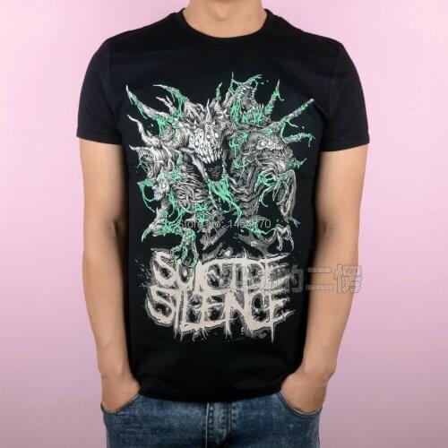 Monster High Quality Suicide Silence Band Rock Brand shirt 3D items fitness Punk Hardrock heavy Dark Metal 100%Cotton Black