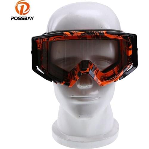 POSSBAY Man Women Motorcycle Goggles Glasses Ski Goggles Motocross Goggles Helmet Punk Muti Color Cycling Motorbike Eyewear