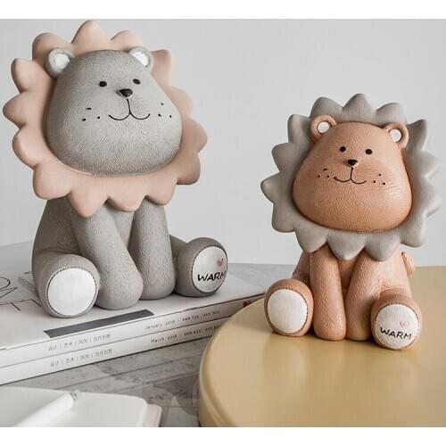 Cartoon Animal lion Piggy Bank Coin Storage Box Children Toy Christmas festival Birthday Gift Home Decoration Cute Statue