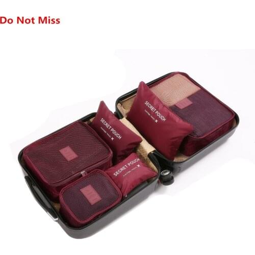 Do Not Miss Dropship 6PCS/Set High Quality Oxford Cloth Travel Mesh Bag Luggage Organizer Packing Cube Organiser Travel Bags