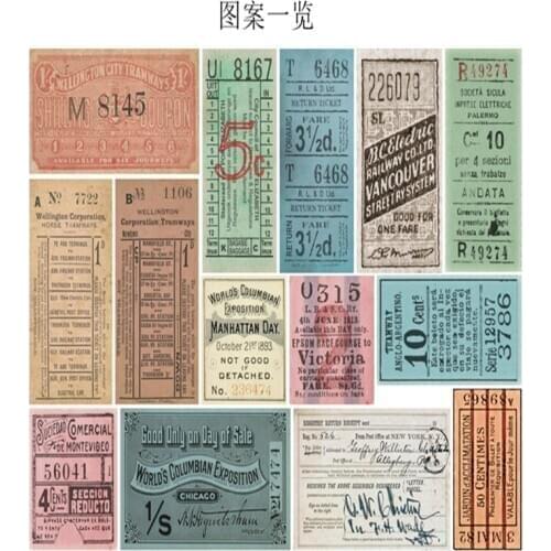Nikier 14 PCS Retro Ticket Sticker Vintage Western Travel Daily Planner Label Photo Album DIY Scrapbooking Stickers Stationery