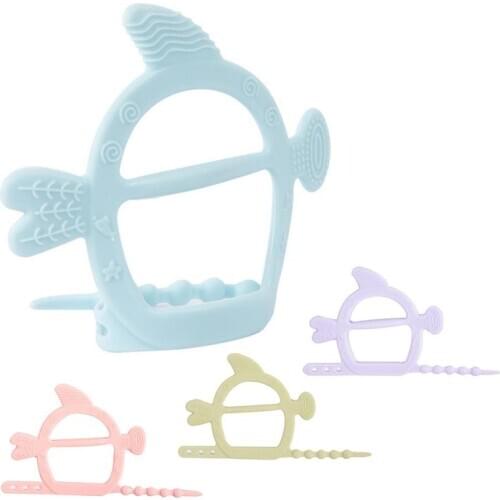 New Baby Silicone Teethers Toy Molar Stick Children Solid Color Teether Gloves Baby Boy Girl Care Safe Non-toxic
