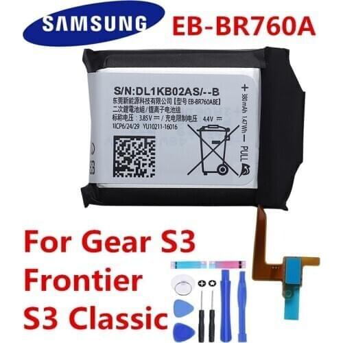 NEW Original Battery EB-BR760ABE For Samsung Gear S3 Frontier / Classic EB-BR760A SM-R760 SM-R770 SM-R765 SM-R765S 380mAh