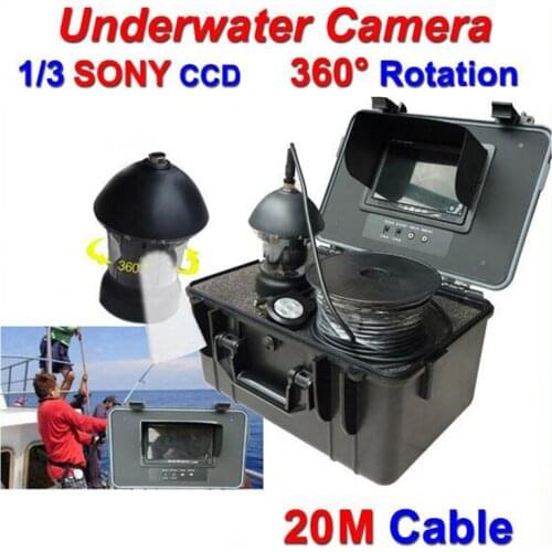 Underwater camera system 7" TFT monitor 20M cable 360 degree rotate
