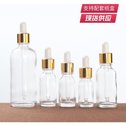 5ml 10ml 15ml 30ml 50ml 100ml Transparent Glass Dropper Bottle Empty Cosmetic Packaging Container Vials Essential Oil Bottles