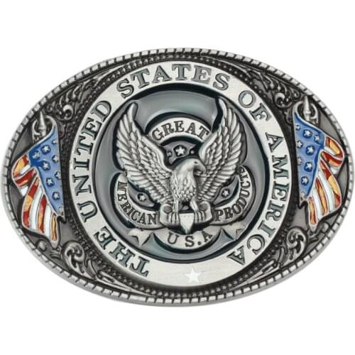 Eagle/Vulture American flag Pattern Belt Buckle Handmade homemade belt accessories waistband DIY Western cowboy rock style k42