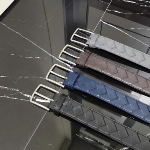 New Braided Mens Belt Fashion High Quality Luxury Design Genuine Leather Cowskin Girdle Casual All-Match Business Waistban