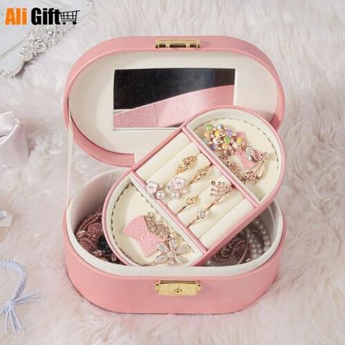 Jewelry Box with Lock Small Portable Jewelry Bag Jewelry Storage Box Custom Gifts Makeup Organizer Multi-function Dressing Case