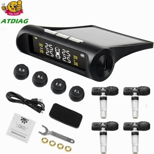 Smart Car TPMS Tyre Pressure Monitoring System Solar Power Digital LCD Display Auto Security Alarm Systems Tyre Pressure