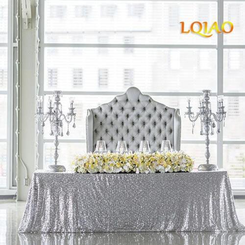 18 colors 225cmX330cm Glitter Silver Sequin Tablecloth 90x132 inches Wedding Tablecloth Decoration Rectangle Sequin Table cloth