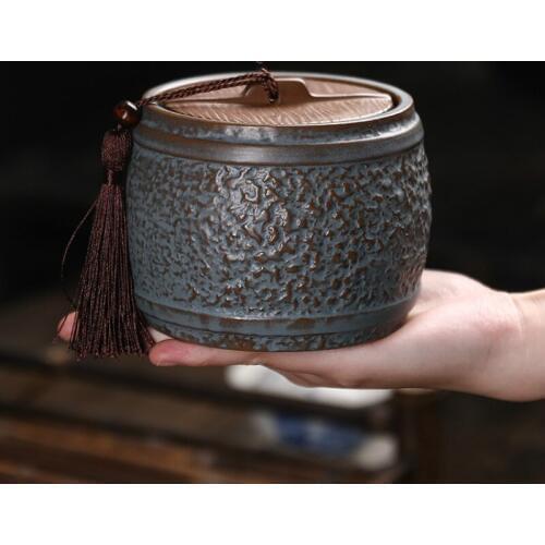 Vintage Tea Canister Ceramic Lid Smell Proof Container Jasmine Tea Container Sugar Bowl Theedoos Home Tea Container AC50TE