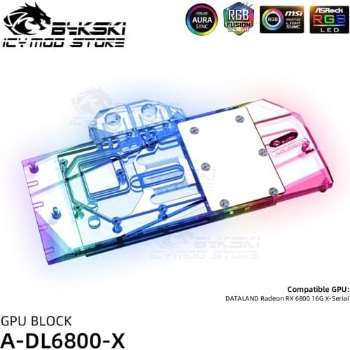 Bykski Video Card Water Block For Dataland Radeon RX 6800 16G X Serial A-RGB GPU Block Liquid Cooling Copper Heatsink A-DL6800-X