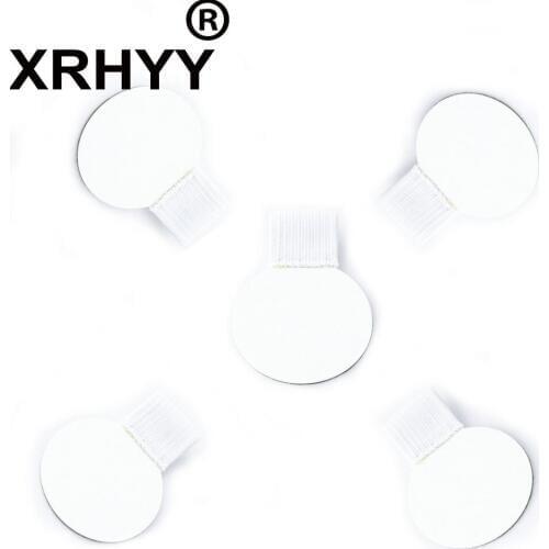 XRHYY 5 Pcs White Round Self-adhesive Leather Pen Holder Clip Elastic Loop Designed For Notebooks Journals Calendars Clipboards