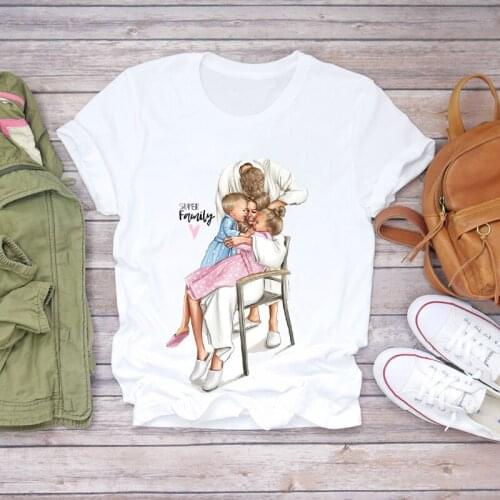Women 2021 Cartoon Momlife Mom Family Summer Print Mother Lady T-shirts Top T Shirt Ladies Womens Stylish Ladies Tee T-Shirt