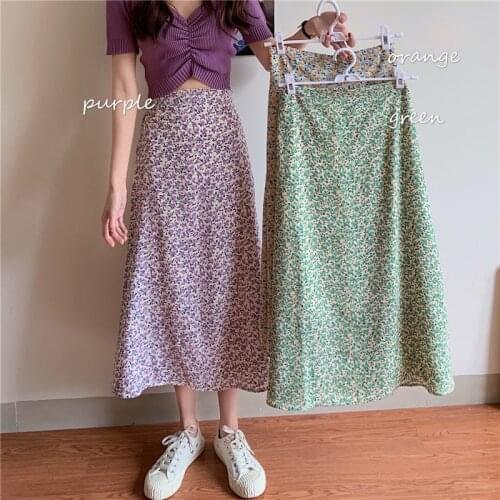 Womens Skirt Vintage Clothes Long Skirts White Harajuku Summer High Waist Streetwear 2021 Fashion flowy Spring Elastic Chiffon