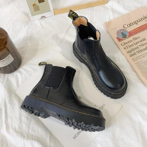 ABlack Martin boots womens autumn 2020 new thick-soled wild breathable British wind turbine short boots womens boots