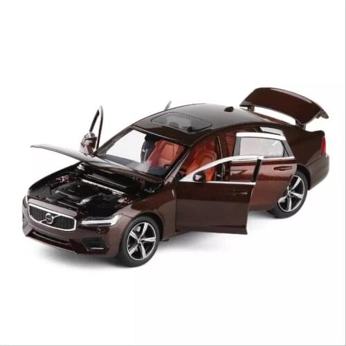 1: 32 S90 shock absorber steering cross country six door metal alloy car model toy decoration collection childrens car brown