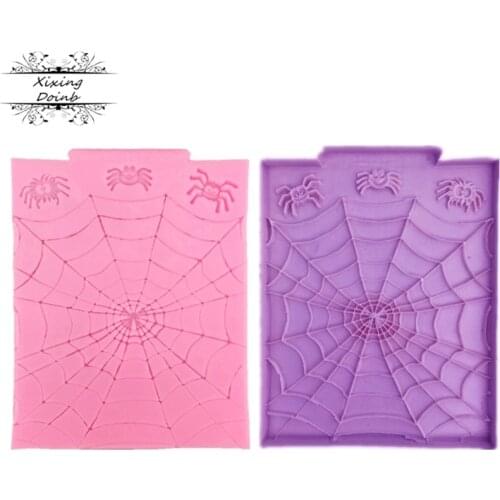 1Pcs Halloween Spider Web silicone soft candy mold cake decorating tool candy chocolate molds mold
