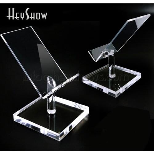 10 PCS 360 Degree Rotation Acrylic Phone Display Stand Base Transparent Cell Phone Holder For Mobile Phone Usage Under 6 Inches