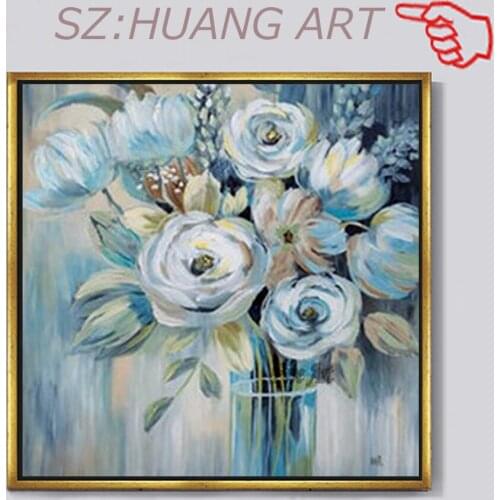 100% Hand Painted Abstract Flowers Art Oil Painting On Canvas Wall Art Wall Adornment Pictures Painting For Live Room Home Decor